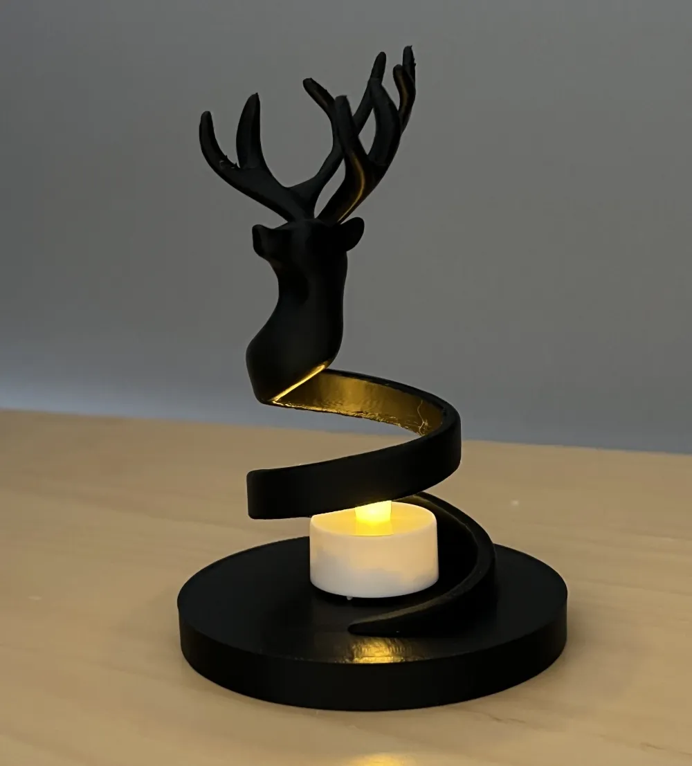 Spiralreinsdyr  3D-printet juledekorasjon