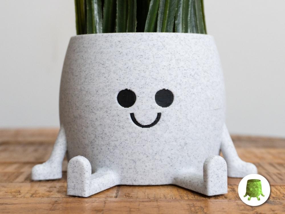 Sittende Happy-potte 3D-printet plantepotte til små planter