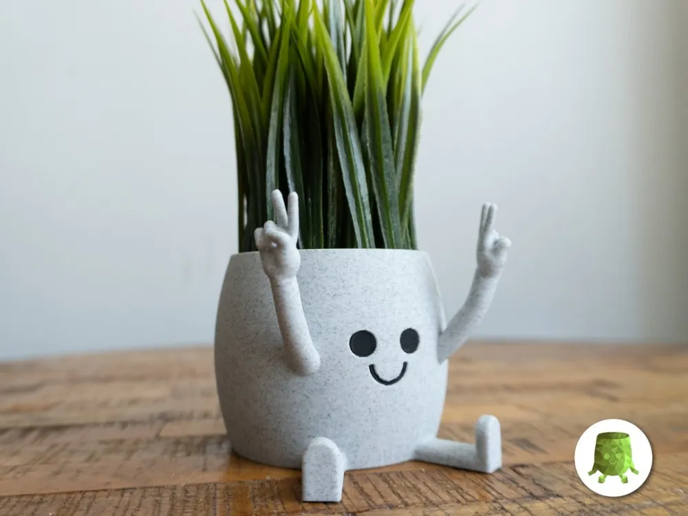 Happy-potte Peace 3D-printet plantepotte i PLA