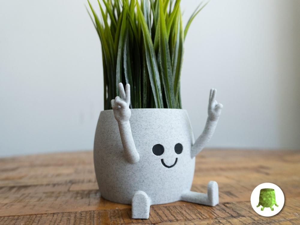 Happy-potte Peace 3D-printet plantepotte i PLA