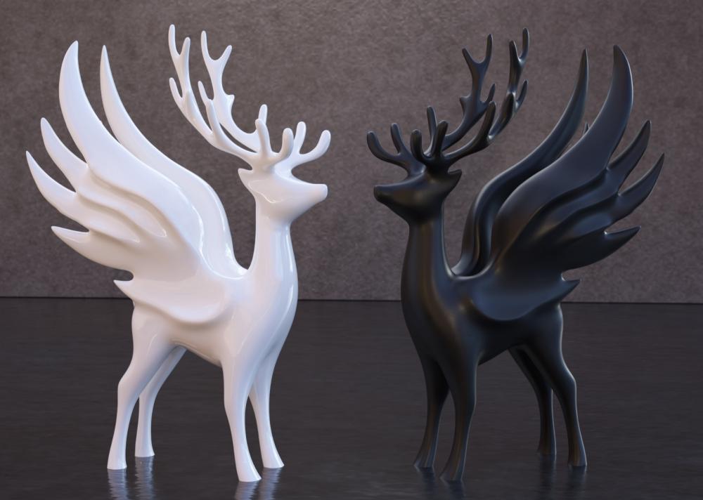 Winged Winter Deer