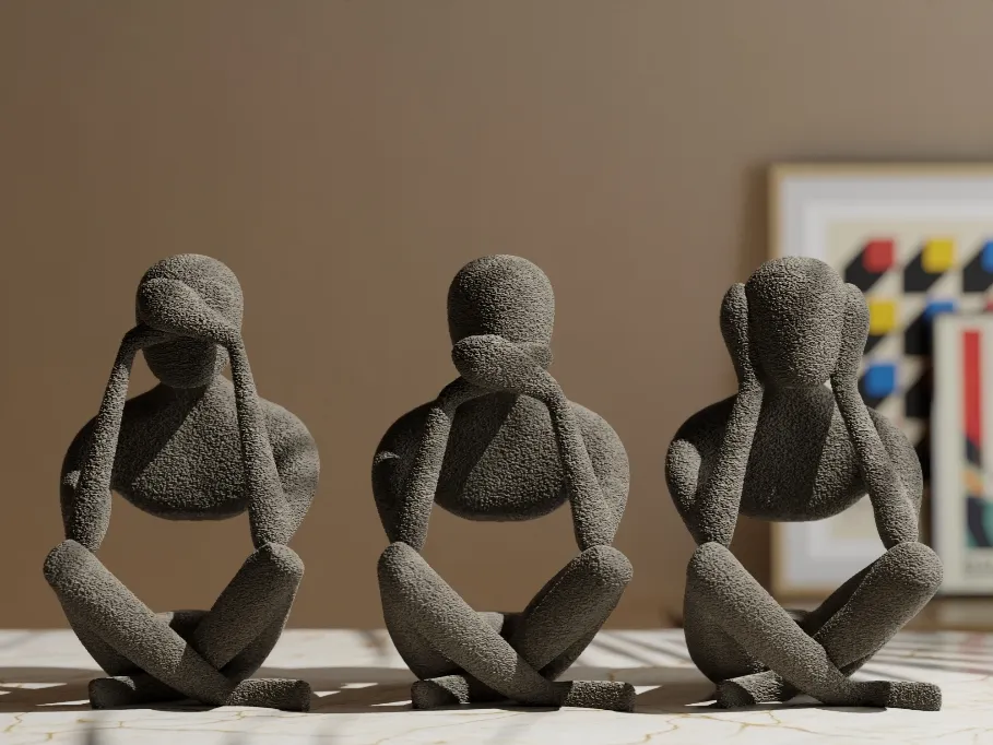 Nobody-no-evil-trio-3d-printede-figurer