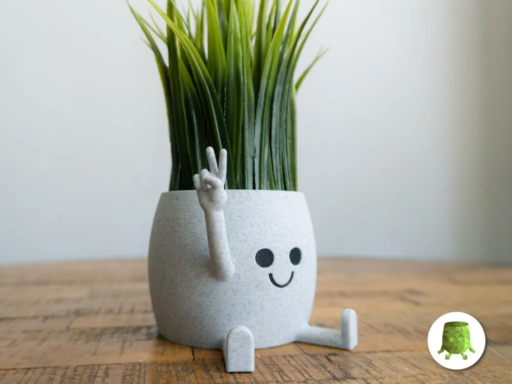 Happy-potte Peace 3D-printet plantepotte i PLA